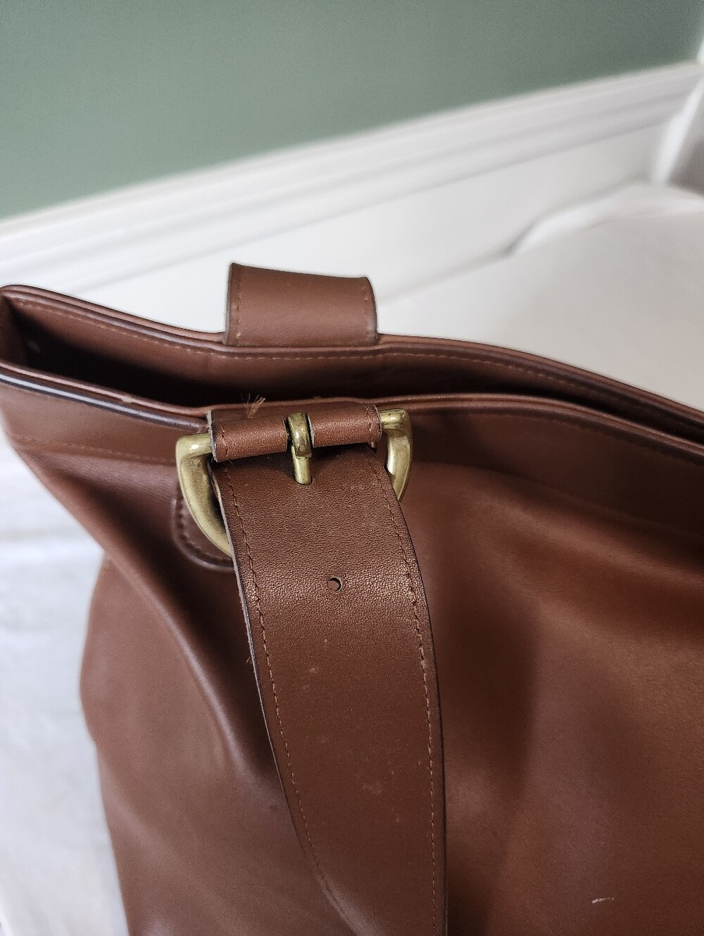 064-Coach Vintage # 4140 Elegant SoHo Waverly Lafayette Brown Leather Tote Bag - Picture 4 of 12